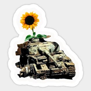 Tank and sunflower Sticker